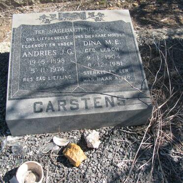 CARSTENS Andries J.G 1898-1974 &amp; Dina M.E. LESCH 1904-1981 :: CARSTENS J.D 1937-1950