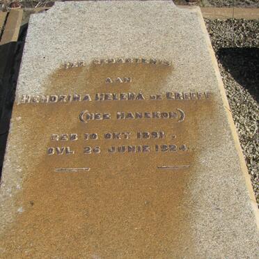 GREEFF Hendrina Helena, de nee HANEKOM 1891-1924 :: LAMBRECHTS Susanna S.J. nee GREEFF 1892-1962 