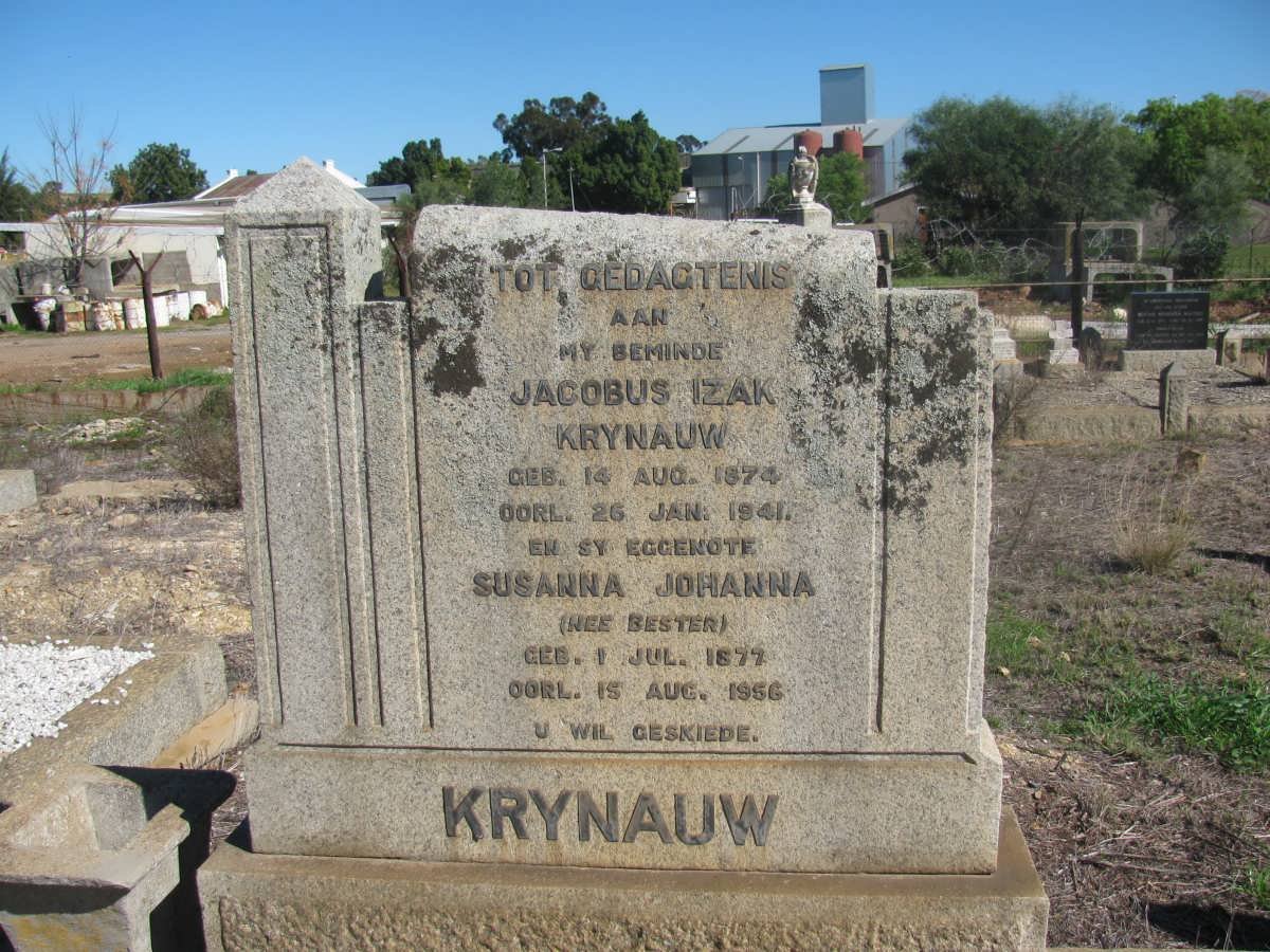 KRYNAUW Jacobus Izak 1874-1941 &amp; Susanna Johanna BESTER 1877-1956