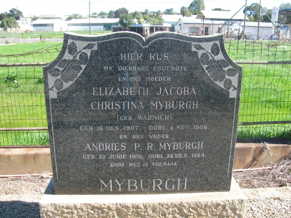 MYBURGH Andries P.R. 1906-1964 &amp; Elizabeth Jacoba Christina WARNICH 1907-1956