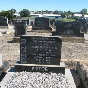 PISTOR Charl H.F. 1901-1985 &amp; Maria J. 1910-1998