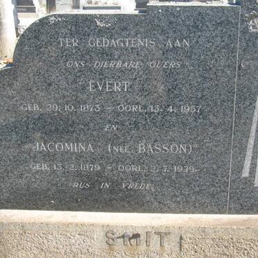 SMIT Evert 1873-1957 &amp; Jacomina BASSON 1879-1929