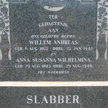 SLABBER Willem Andreas 1877-1945 &amp; Anna Susanna Wilhelmina 1883-1948