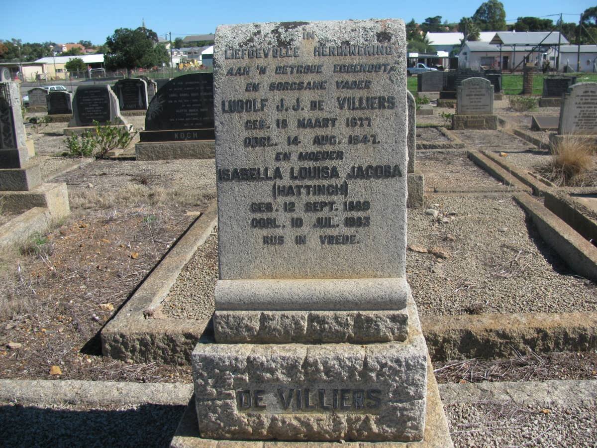 VILLIERS Ludolf J.J., de 1877-1947 &amp; Isabella Louisa Jacoba HATTINGH 1889-1983