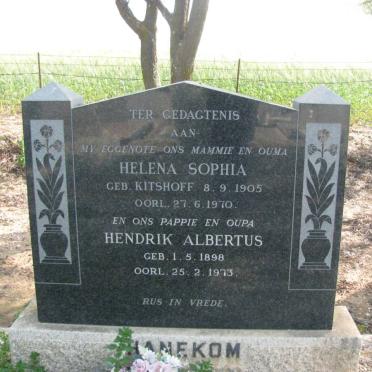 HANEKOM Hendrik Albertus 1898-1973 &amp; Helena Sophia KITSHOFF 1905-1970