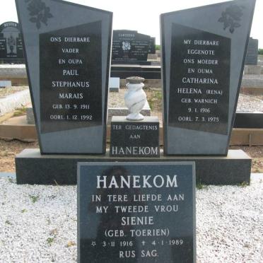 HANEKOM Paul Stephanus Marais 1911-1992 &amp; Catharina Helena WARNICH 1916-1975 &amp; Sienie TOERIEN 1916-1989