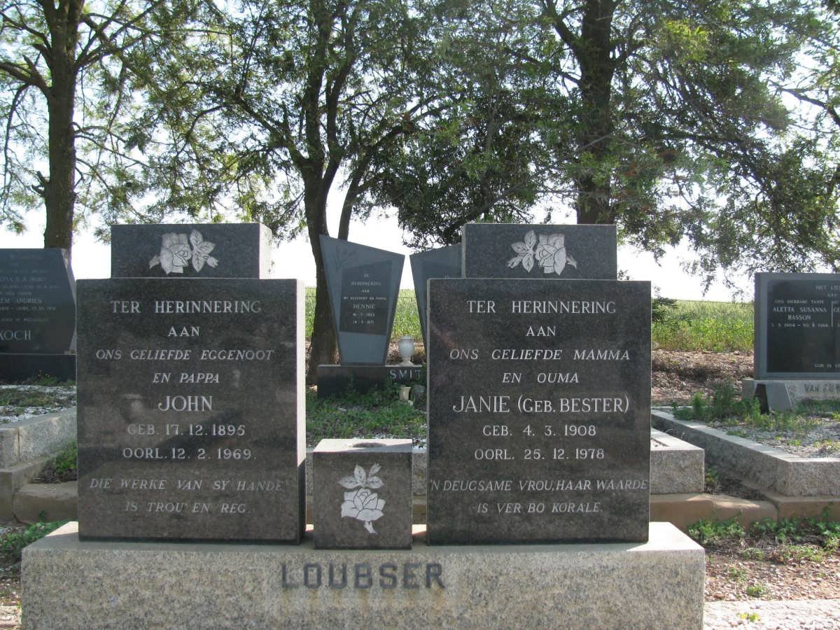 LOUBSER John 1895-1969 &amp; Janie BESTER 1908-1978