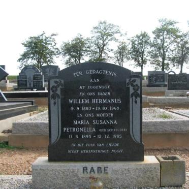 RABE Willem Hermanus 1893-1969 &amp; Maria Susanna Petronella SCHREUDER 1895-1985