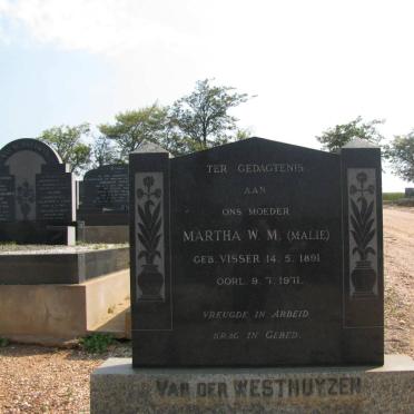 WESTHUIZEN Martha W.M., van der nee VISSER 1891-1971