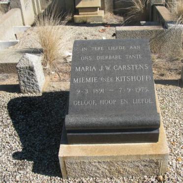 CARSTENS Maria J.W. nee KITSHOFF 1891-1975