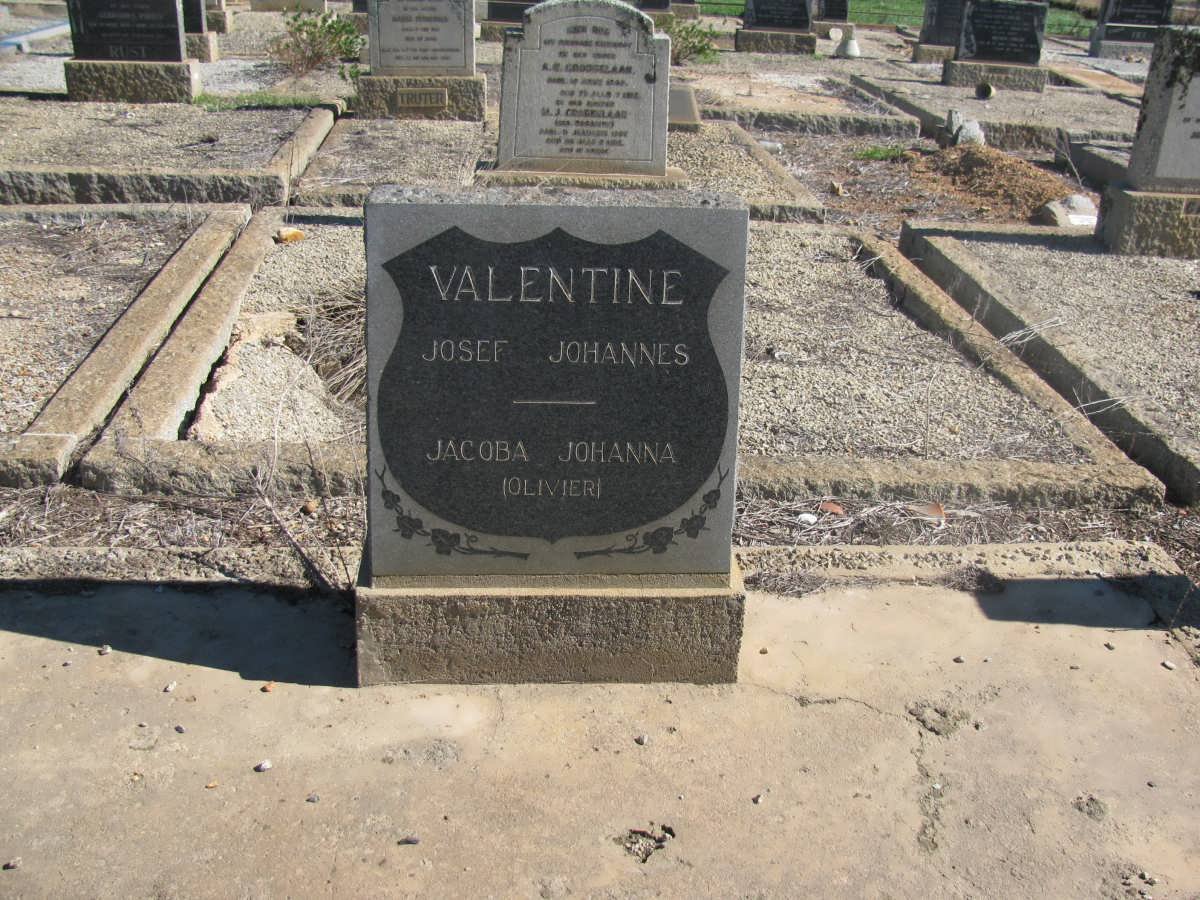 VALENTINE Josef Johannes &amp; Jacoba Johanna OLIVIER