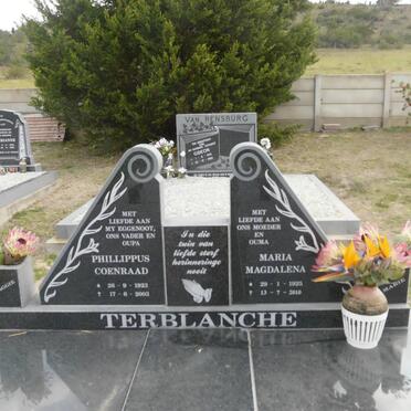 TERBLANCHE Phillippus Coenraad 1923-2003 &amp; Maria Magdalena 1925-2010