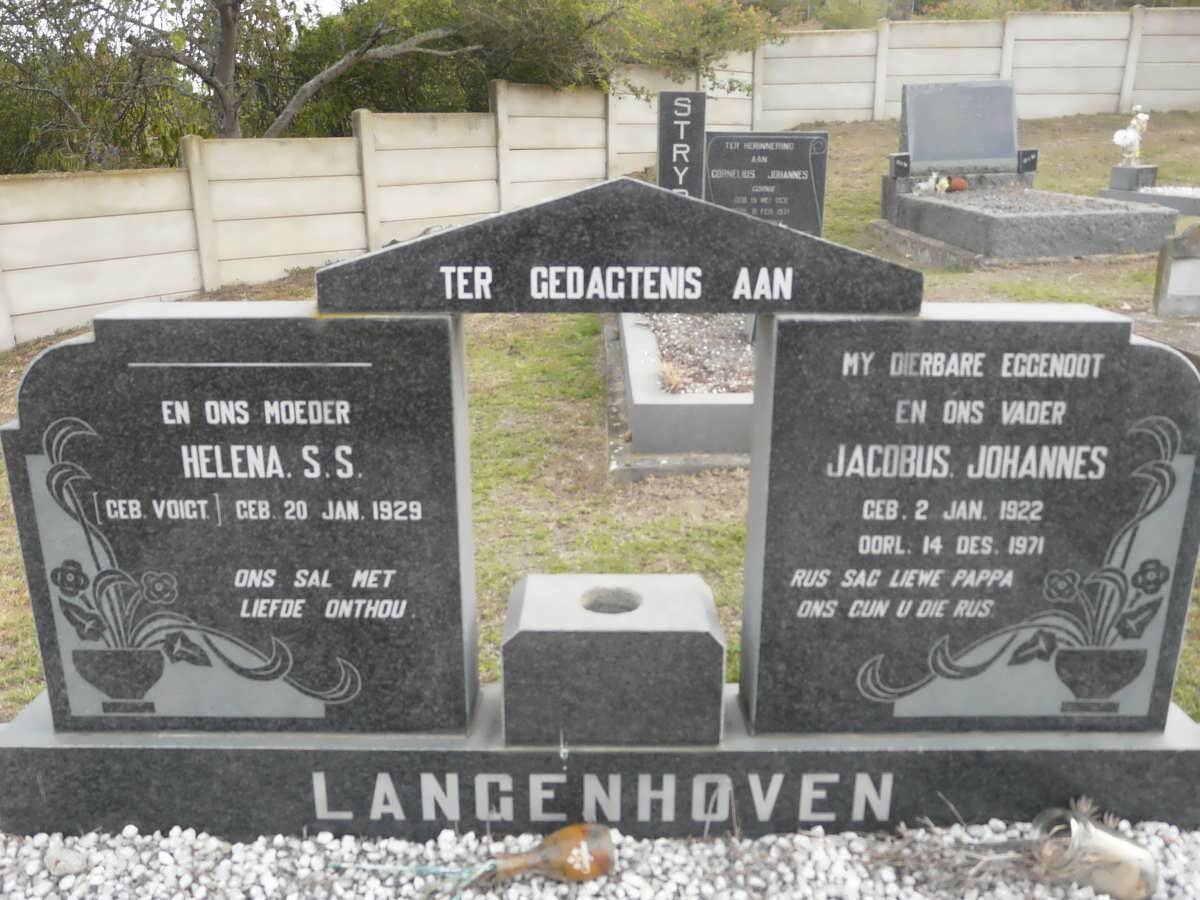 LANGENHOVEN Jacobus Johannes 1922-1971 &amp; Helena S.S. VOIGT 1929-