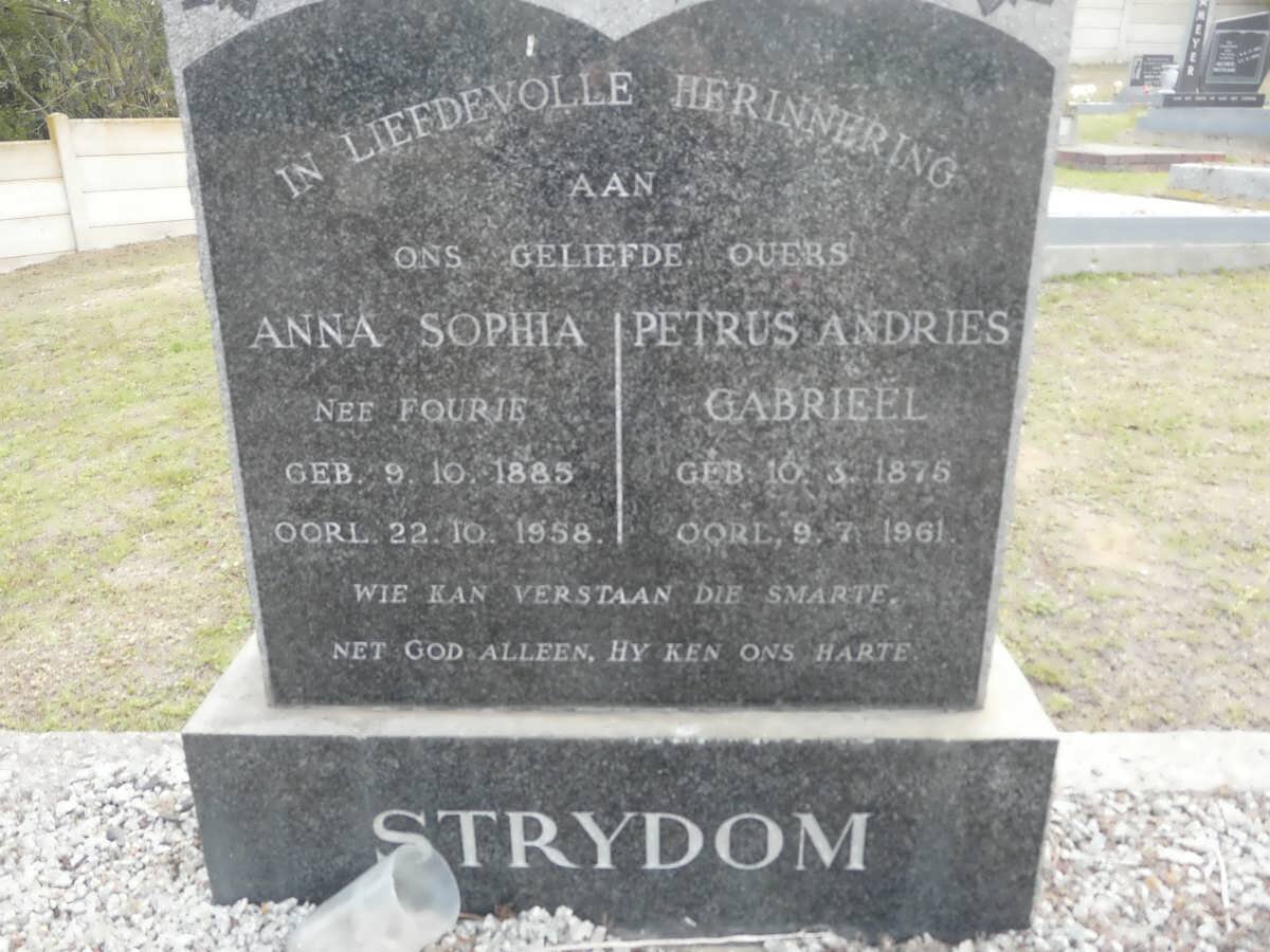 STRYDOM Petrus Andries Gabrieel 1875-1961 &amp; Anna Sophia FOURIE 1885-1958