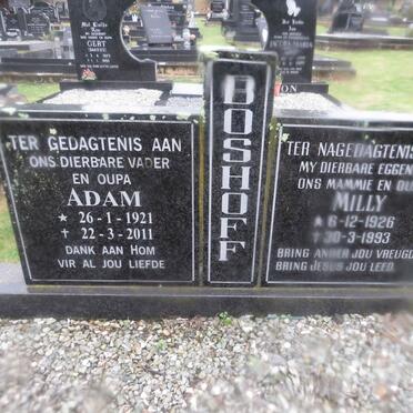 BOSHOFF Adam 1921-2011 & Milly 1926-1993