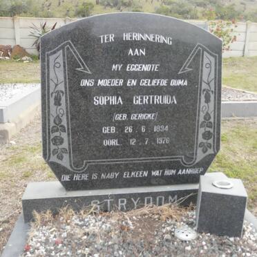 STRYDOM Sophia Gertruida nee GERICKE 1894-1976
