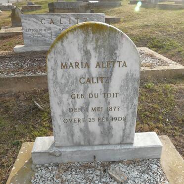 CALITZ Maria Aletta nee DU TOIT 1877-1908
