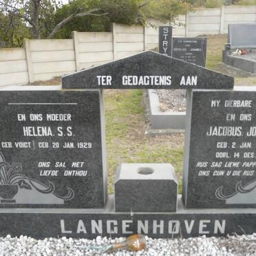 LANGENHOVEN Jacobus Johannes 1922-1971 &amp; Helena S.S. VOIGT 1929-