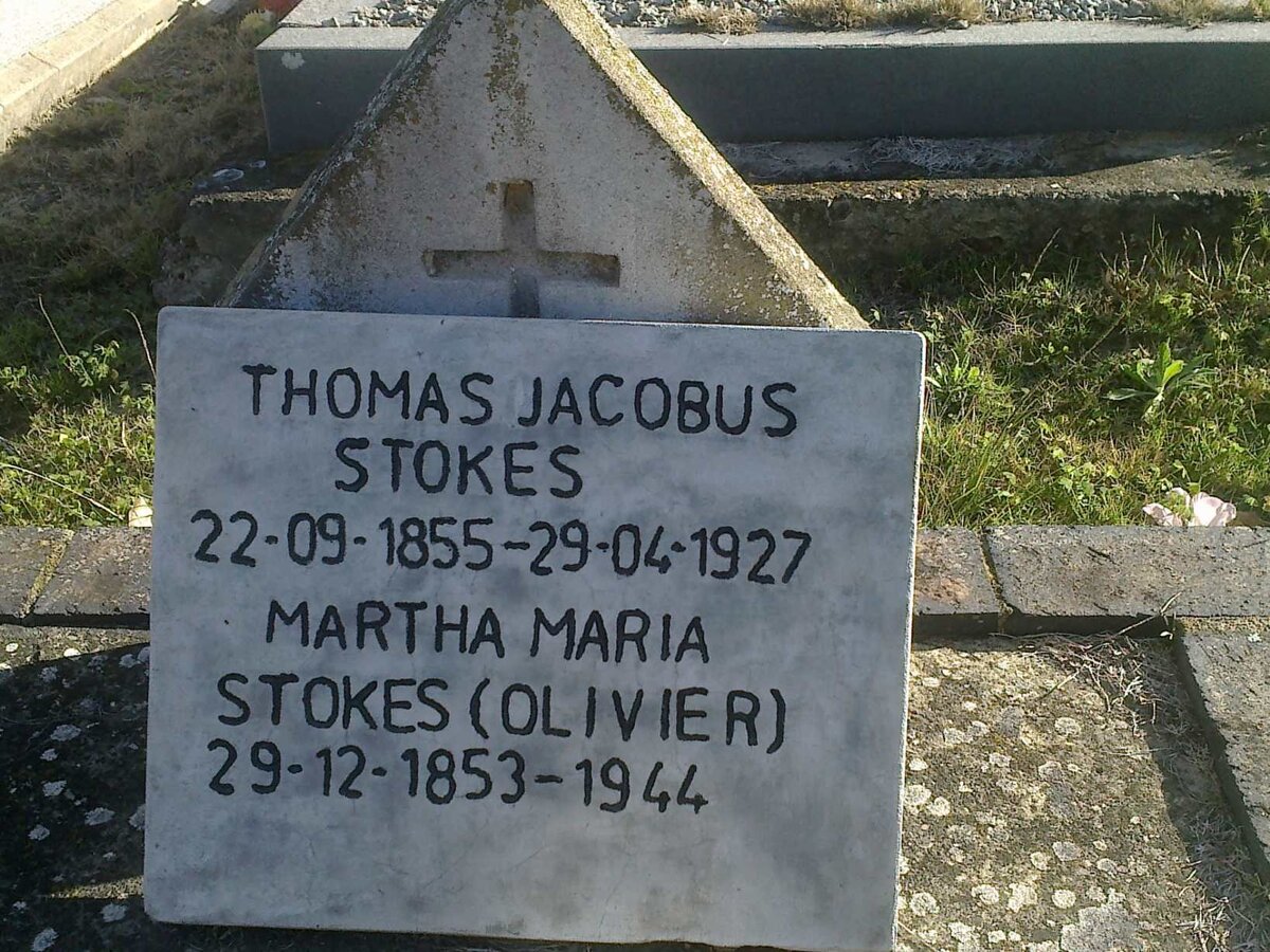 STOKES Thomas Jacobus 1855-1927 &amp; Martha Maria OLIVIER 1853-1944