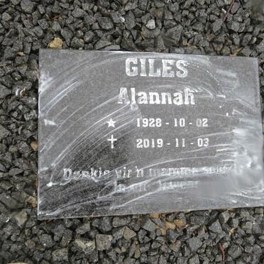 GILES Alannah 1928-2019