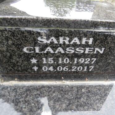 CLAASSEN Sarah 1927-2017
