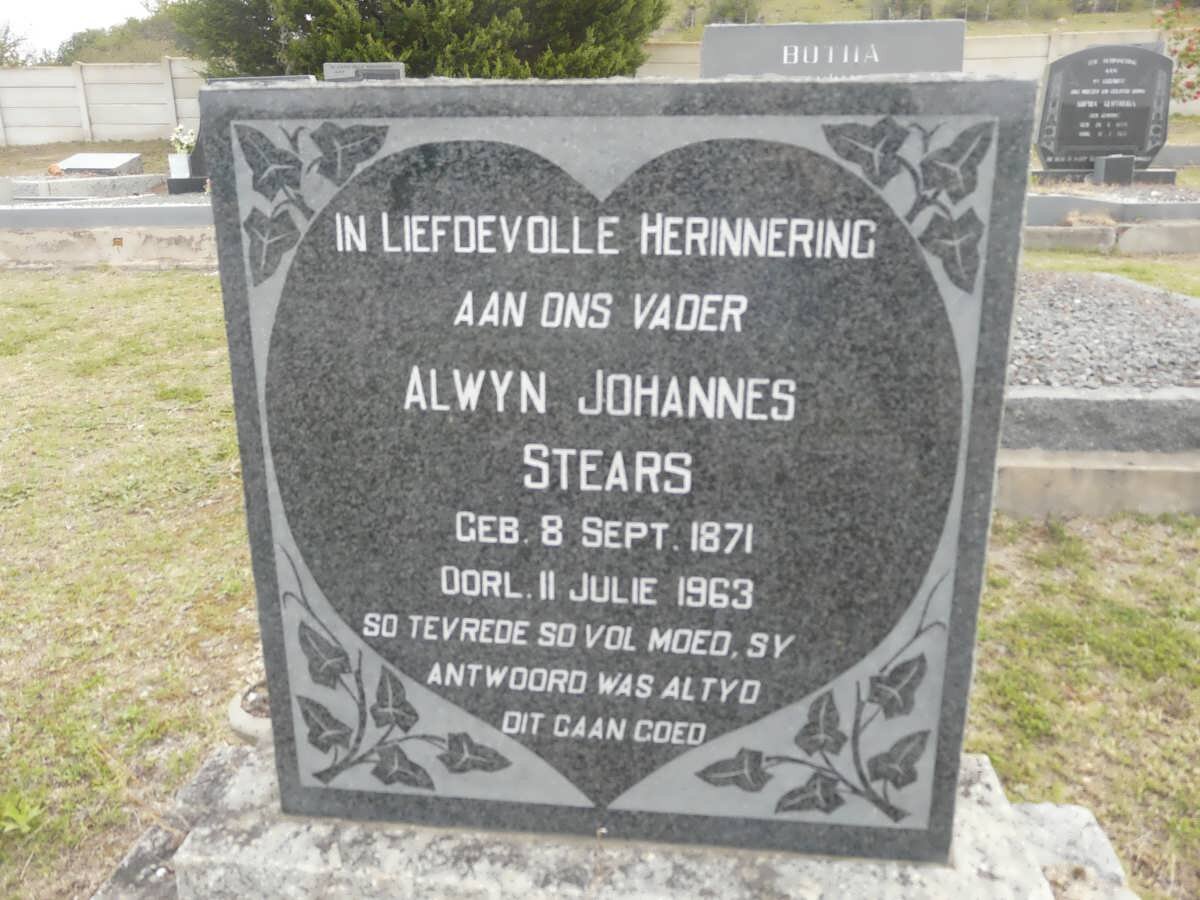 STEARS Alwyn Johannes 1871-1963