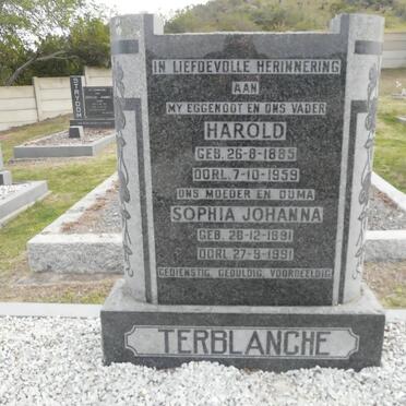 TERBLANCHE Harold 1885-1959 &amp; Sophia Johanna 1891-1991