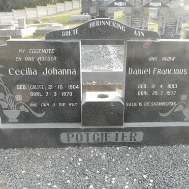 POTGIETER Daniel Francious 1893-1977 &amp; Cecilia Johanna CALITZ 1904-1970