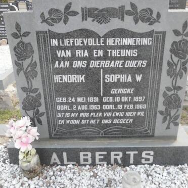 ALBERTS Hendrik 1891-1963 &amp; Sophia W. GERICKE  1897-1969
