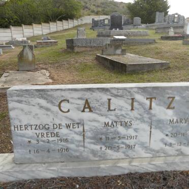 CALITZ Hertzog de Wet Vrede 1916-1916 :: CALITZ Mattys 1917-1917 :: CALITZ Maryna 1918-1918
