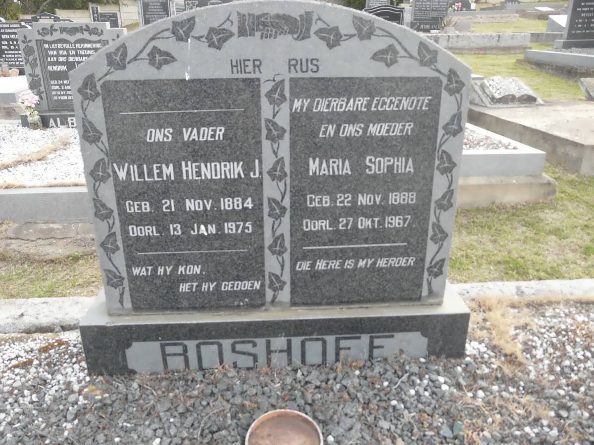 BOSHOFF Willem Hendrik J. 1884-1975 &amp; Maria Sophia 1888-1967