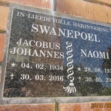 SWANEPOEL Jacobus Johannes 1934-2016 &amp; Naomi 1934-2014