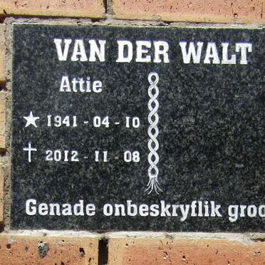 WALT Attie, van der 1941-2012