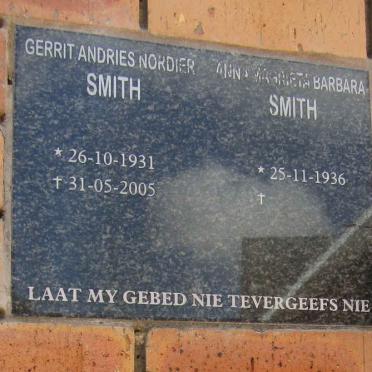 SMITH Gerrit Andries Nordier 1931-2005 &amp; Anna Magrieta Barbara 1936-