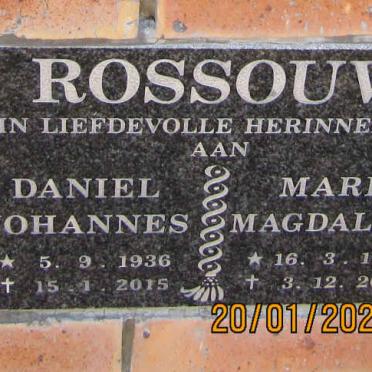 ROSSOUW Daniel Johannes 1936-2015 &amp; Maria Magdalena 1939-2008