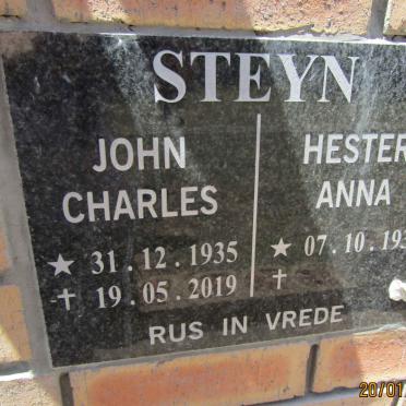 STEYN John Charles 1935-2019 &amp; Hester Anna 1936-