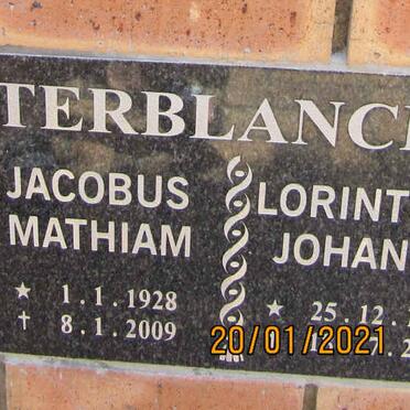 TERBLANCHE Jacobus Mathiam 1928-2009 &amp; Lorinthea Johanna 1930-2010