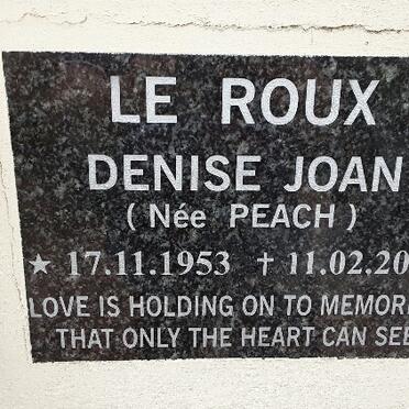 ROUX Denise Joan, le nee PEACH 1953-2017