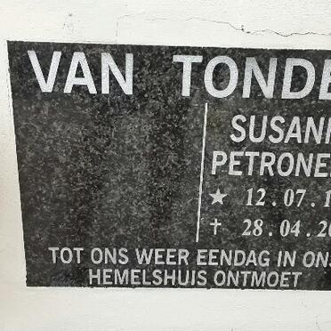 TONDER Susanna Petronella, van 1943-2017