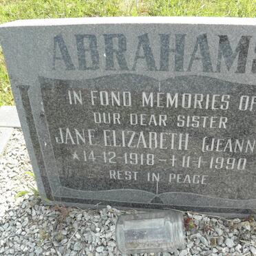 ABRAHAMS Jane Elizabeth 1918-1990
