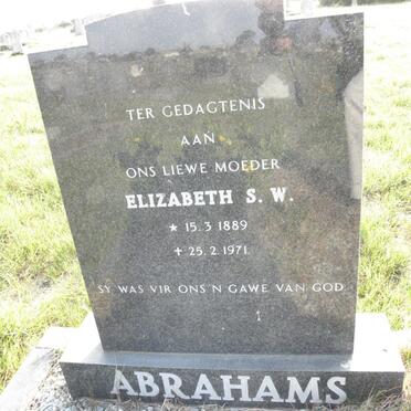 ABRAHAMS Elizabeth S.W. 1889-1971
