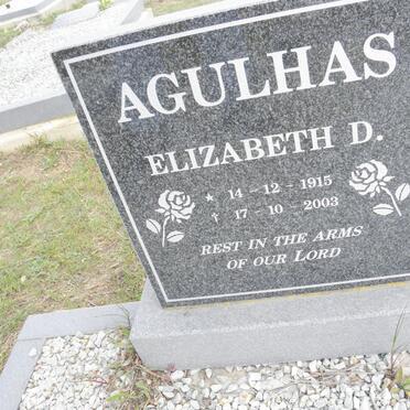 AGULHAS Elizabeth D. 1915-2003