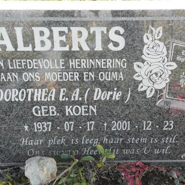 ALBERTS Dorothea E.A. nee KOEN 1937-2001