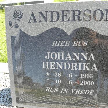 ANDERSON Johanna Hendrika 1916-2000