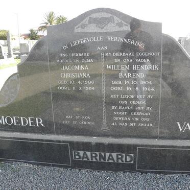 BARNARD Willem Hendrik Barend 1904-1964 &amp; Jacomina Christiana 1906-1984