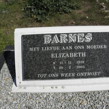 BARNES Elizabeth 1930-2005