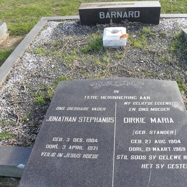 BARNARD Jonathan Stephanus 1904-1971 &amp; Dirkie Maria STANDER 1904-1969