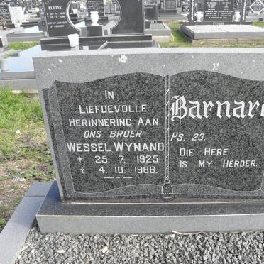 BARNARD Wessel Wynand 1925-1988