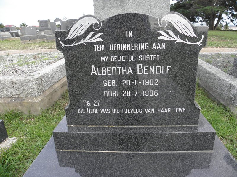 BENDLE Albertha 1902-1996