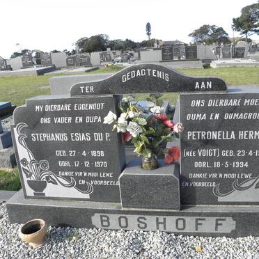 BOSHOFF Stephanus Esias Du P. 1898-1970 &amp; Petronella Hermina VOIGT 1904-1994